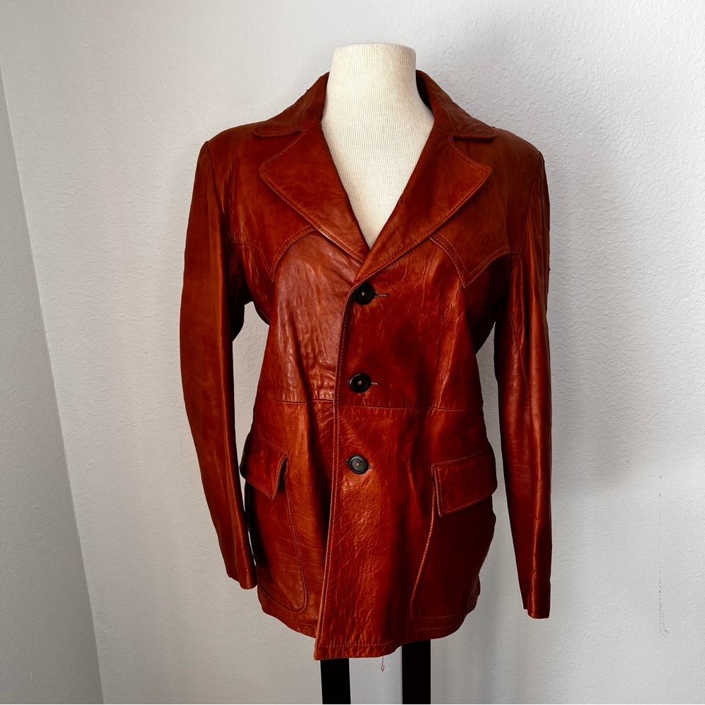 Vtg 60s Golden Bear Leather Jacket